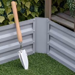 Outsunny Set of 2 Raised Garden Bed Galvanised Planter Box Grey - Additional view 5