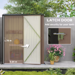 Outsunny Outdoor Storage Shed w/ Lockable Door for Garden, Brown - Additional view 7
