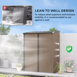 Outsunny Outdoor Storage Shed w/ Lockable Door for Garden, Brown - Additional view 8