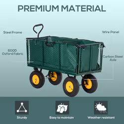 Outsunny Heavy Duty Garden Cart Truck Trolley Wheelbarrow Trailer - Additional view 4