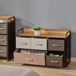 Drawer Dresser Tower Unit Clothes Storage Organizer with Wood Top, Steel Frame - Additional view 6
