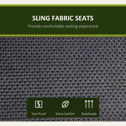 Outsunny 3 Seat Metal Fabric Backyard Balcony Patio Swing Chair Black