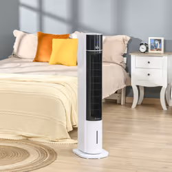 HOMCOM Bladeless Air Cooler, Evaporative Oscillating Tower Fan Humidifier Unit