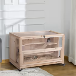 PawHut Wooden Hamster Cage, 3-Tier Roden Small Animals Hutch, 99 x 50 x 69 cm