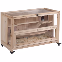 PawHut Wooden Hamster Cage, 3-Tier Roden Small Animals Hutch, 99 x 50 x 69 cm - Additional view 8