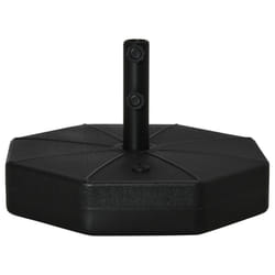 Outsunny Garden Parasol Base Stand Up to 28kg Water or 40kg Sand Filled, Black