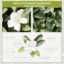 Outsunny 12PCS Artificial Boxwood Panel  Faux Rhododendron Greenery Backdrop