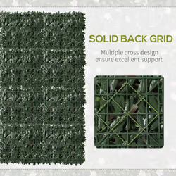 Outsunny 12PCS Artificial Boxwood Panel  Faux Rhododendron Greenery Backdrop