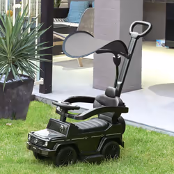 HOMCOM Kids Ride-on Push Car 3 in 1 Benz G350 Baby Floor Slider Walker, Black