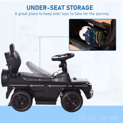 HOMCOM Kids Ride-on Push Car 3 in 1 Benz G350 Baby Floor Slider Walker, Black - Additional view 4