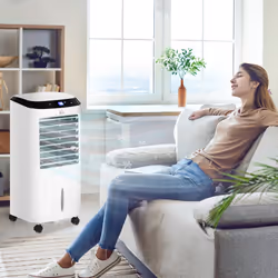 HOMCOM Portable Air Cooler, Evaporative Anion Ice Cooling Fan