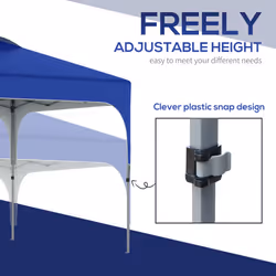 Outsunny Pop Up Gazebo Foldable w/ Wheeled Carry Bag & 4 Weight Bags, Blue