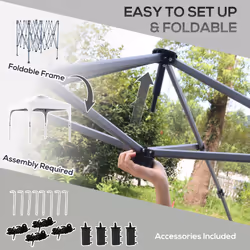 Outsunny Pop Up Gazebo Foldable w/ Wheeled Carry Bag & 4 Weight Bags, White
