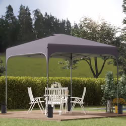 Outsunny Pop Up Gazebo Foldable w/ Wheeled Carry Bag & 4 Weight Bags, Grey