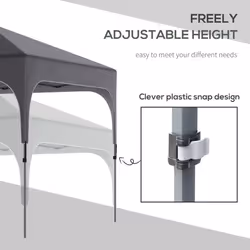 Outsunny Pop Up Gazebo Foldable w/ Wheeled Carry Bag & 4 Weight Bags, Grey