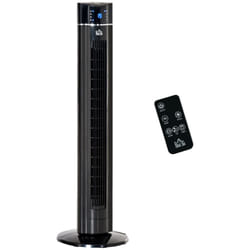 HOMCOM Tower Fan Anion Cooling Bedroom w/ Oscillating, Remote Controller, Black