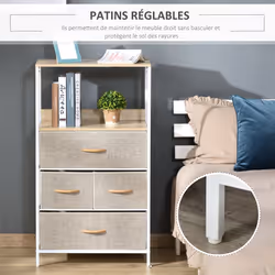 HOMCOM 4 Drawer Storage Chest Unit Home with Shelves Home Living Bedroom - Additional view 6