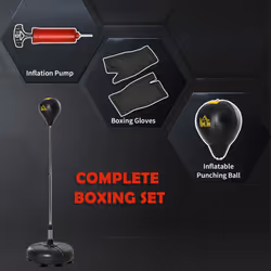 HOMCOM Punching Bag with Stand, Boxing Bag Set, Gold Tone