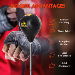 HOMCOM Punching Bag with Stand, Boxing Bag Set, Gold Tone - Additional view 6