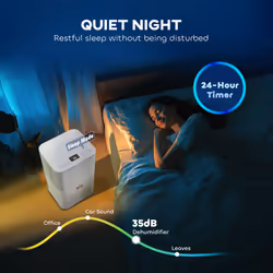 HOMCOM 10L/Day Portable Quiet Dehumidifier for Home, Electric Air De-Humidifier - Additional view 5