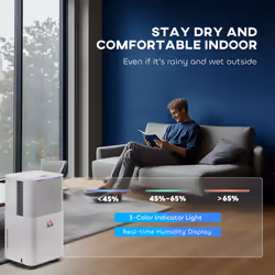 HOMCOM 10L/Day Portable Quiet Dehumidifier for Home, Electric Air De-Humidifier - Additional view 6