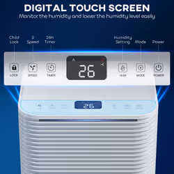 HOMCOM 12L/Day Portable Quiet Dehumidifier for Home, Electric Air De-Humidifier