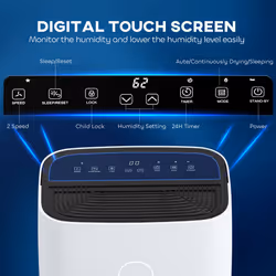 HOMCOM 16L/Day Portable Quiet Dehumidifier for Home, Electric Air De-Humidifier
