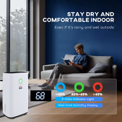 HOMCOM 20L/Day Portable Quiet Dehumidifier for Home, Electric Air De-Humidifier - Additional view 6