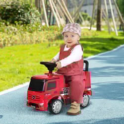 HOMCOM 3-in-1 Ride On Car Kids Mercedes Truck Storage for 12 - 36 Months Red