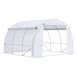 Outsunny 3 x 3 x 2 m Polytunnel Greenhouse Pollytunnel Tent w/ Steel Frame White - Additional view 8