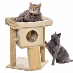 PawHut Cat Tree Activity Centre W/ Scratching Pad, Toy Ball, Cat House - Coffee - Additional view 5