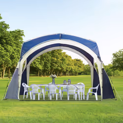 Outsunny Outdoor Gazebo Event Dome Shelter Party Tent for Garden Blue and Grey