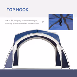 Outsunny Outdoor Gazebo Event Dome Shelter Party Tent for Garden Blue and Grey
