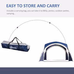 Outsunny Outdoor Gazebo Event Dome Shelter Party Tent for Garden Blue and Grey - Additional view 4