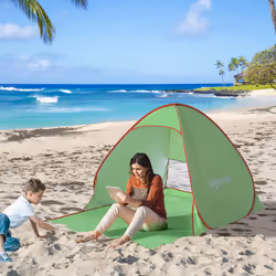 Outsunny 2-3 Person Pop up Tent Instant Camping Tent Sun Shade Shelter, Green