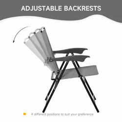 Outsunny Patio Bistro Set Folding Chairs Garden Coffee Table Grey