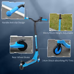 HOMCOM 120W Electric Scooter w/ Rear Break - Blue