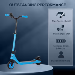HOMCOM 120W Electric Scooter w/ Rear Break - Blue - Additional view 7