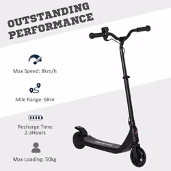 HOMCOM 120W Electric Scooter w/ Rear Brake - Black