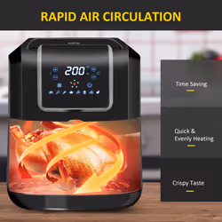 HOMCOM Air Fryer 1700W 6.5L with Digital Display Timer, Black and Grey