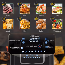 HOMCOM Air Fryer 1700W 6.5L with Digital Display Timer, Black and Grey - Additional view 4
