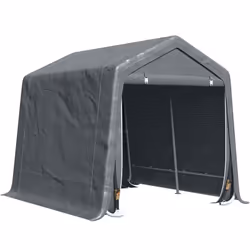 Outsunny Garden Storage Tent Bike Shed w/ Metal Frame & Zipper Doors, Grey - Additional view 8