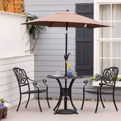 Outsunny 78cm Round Garden Dining Table with Parasol Hole Cast - Additional view 6