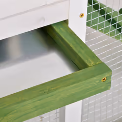 PawHut Rabbit Hutch Wood Bunny Cage for Outdoor Indoor w/ Pull Out Tray Ramp - Additional view 6