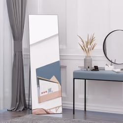 HOMCOM Full Length Mirror Floor Standing or Wall-Mounted, Dressing Mirror, Black