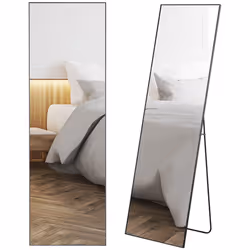 HOMCOM Full Length Mirror Floor Standing or Wall-Mounted, Dressing Mirror, Black - Additional view 7