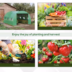 Outsunny Tunnel Greenhouse w/ PE Cover, Outdoor Plant House w/ Door & Window - Additional view 6