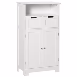 kleankin Bathroom Storage Cabinet W/ Adjustable Shelf Removable Drawer