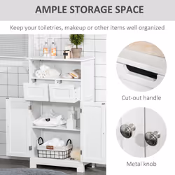 kleankin Bathroom Storage Cabinet W/ Adjustable Shelf Removable Drawer