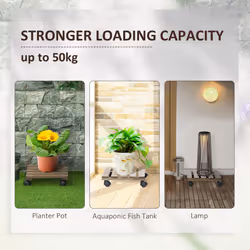 Outsunny 2 Pack Plant Stand with Wheels Flowerpot Holder Indoor & Outdoor Use - Additional view 4